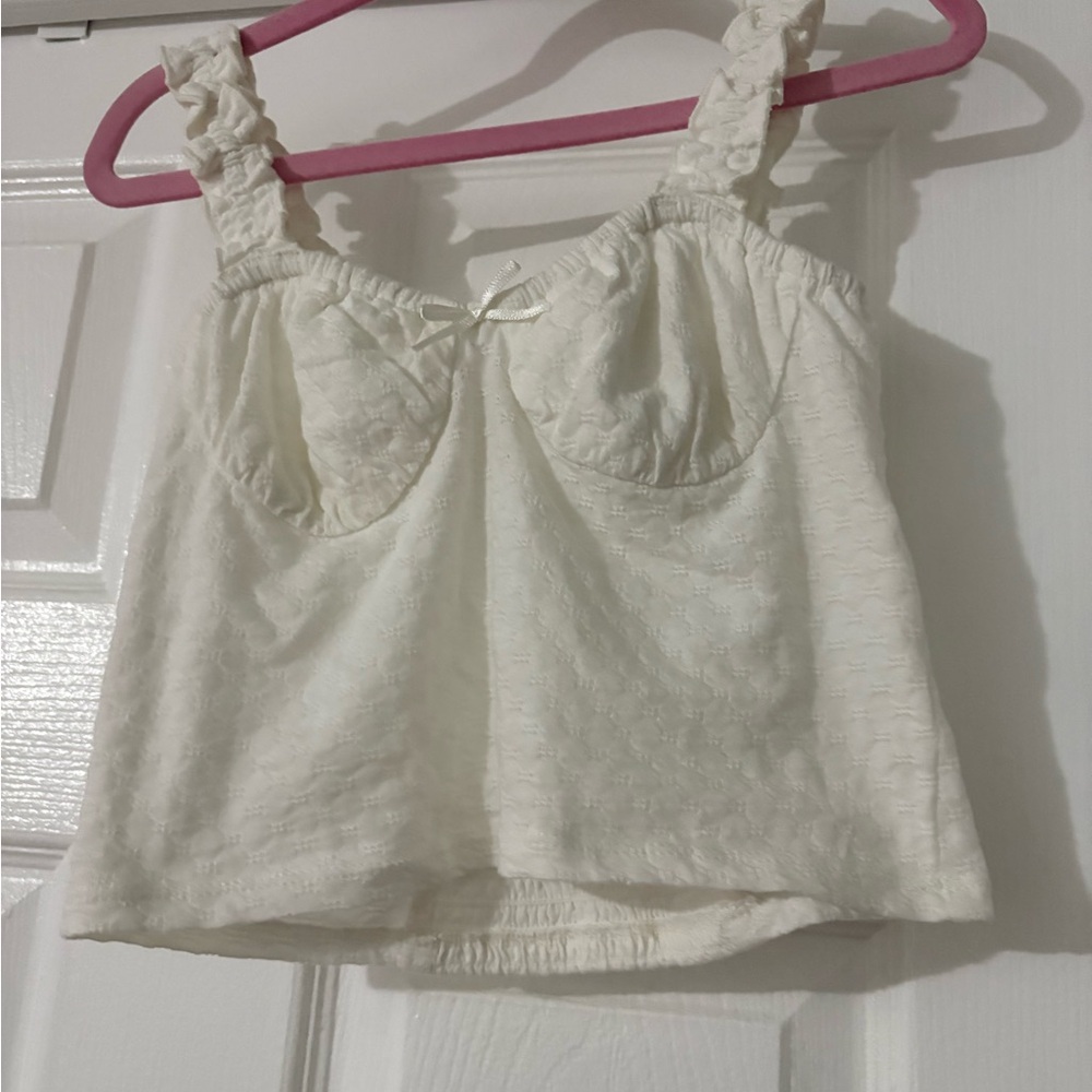 Billabong Cream Textured Crop Top